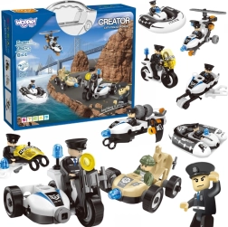 Woopie byggesæt Politibiler 8 i 1 STEAM