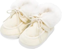 New Baby vintertøfler til spædbørn, beige 3–6 måneder