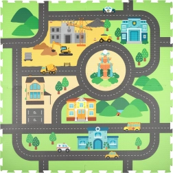 Skummåtte til læring 120 × 120 cm – byens gader, 4 dele HUMBI