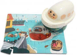Top Bright træpuslespil med legetøjsbåd, 24 brikker