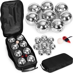 Petanque-sæt med 8 kugler, etui og tilbehør