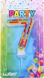 festlys til kage – tal 7, striber