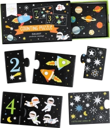 Matchende puslespil til at lære at tælle – enhjørninger – Rummet