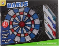 Dartskive med pile til rekreativ dart