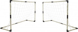 Sæt med to fodboldmål, scoretavle og tilbehør