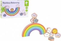 Træbalancerende regnbue med skyer