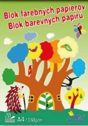 Skitseblok A4 med farvede ark 20 stk.