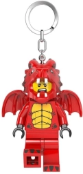 Lego minifigurer rød drage – lysende nøglering med LED-lys