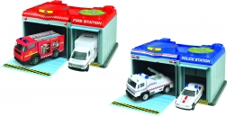 Bærbar station med 2 metalbiler