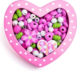 Perlesæt til snøring Hjerte