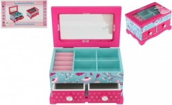 Træ-smykkeskrin Princess med 2 skuffer og spejl