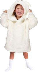 Varm tv-sweatshirt tæppe med hætte til børn