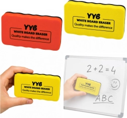 Magnetisk tavlevisker til whiteboard af skum og filt gul 10,5 cm - 1 stk.