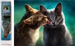 NORIMPEX Diamantmaleri Kærlighed mellem katte 30x40 cm