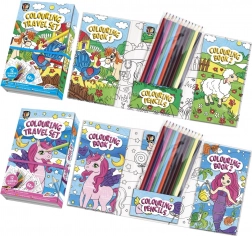 Malebog med 12 farveblyanter i et praktisk etui