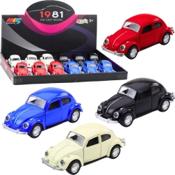 Klassisk bil Beetle metalmodel med friktionsdrev 1:36