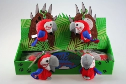 Plys papegøje – nøglering 8 cm