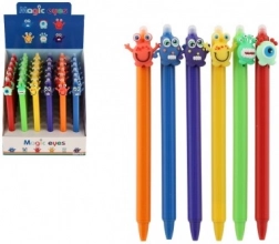 Slettepen med monstrøse motiver 15 cm, plast, mix af farver