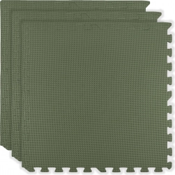 Skummåtte HUMBI 180 × 60 cm – store vandtætte puslespil, sikker, 3 stk., khaki