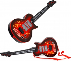 Elektrisk guitar til børn med læringstilstand, infrarød sensor og melodier - rød