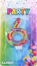 Fest kagelys tal 6 – streger