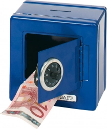 Metal sparebøsse - Blåt pengeskab