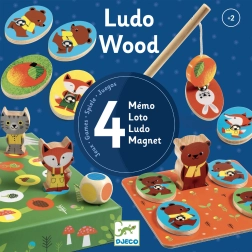 Djeco sæt med 4 spil Ludo Wood
