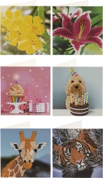 Diamond painting – kort 13 × 13 cm (sæt med 2 stk)