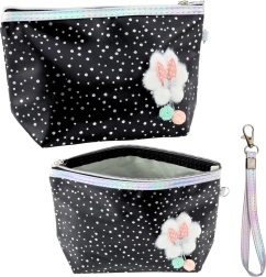 Penalhus/Kosmetiktaske med sløjfe sort 23x16 cm