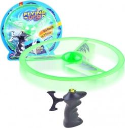 Flyvende disc med affyrer og lyseffekt – Grøn
