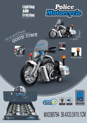 Politimotorcykel med lys- og lydeffekter