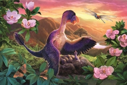 Puslespil Fantastiske dinosaurer: Microraptor ved reden 54 brikker