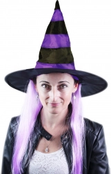 Heksehat med lilla hår for voksne