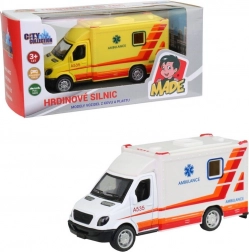 Metalambulance med friktionsmotor 10 cm