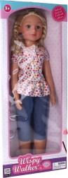 Gående dukke i blomstrede kjole 70 cm