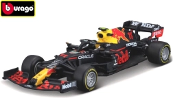 Model af bilen Red Bull Racing RB16B 2021 Sergio Pérez 1:43 fra Bburago – Med hjelm