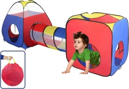 Tredelt telt med kube, tunnel og iglo