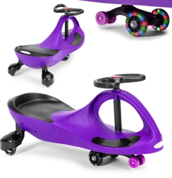 Wiggle car-løbecykel med LED-hjul lilla ECOTOYS