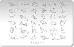 Skrivebordsunderlag i polypropylen Origami Animals 60 × 45 cm