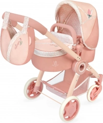 Sammenklappelig dukkevogn 3-i-1 med taske Tulipe 70 cm