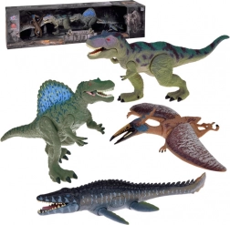 Sæt med 4 dinosaurfigurer – store bevægelige figurer