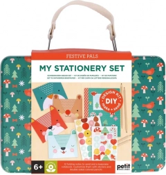 kreativ kuffert brevsæt med dyr petit collage