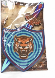 Skumsværd og skjold med tigermotiv