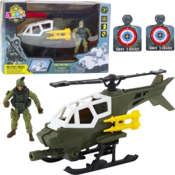 Militærhelikopter med soldaterfigur