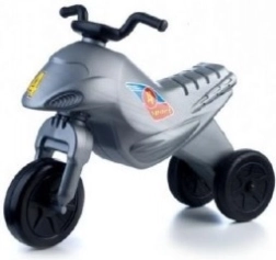 Trehjulet løbecykel Super Bike, sølv, 44 cm