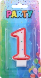 Festslys tal 1 rød med prikker