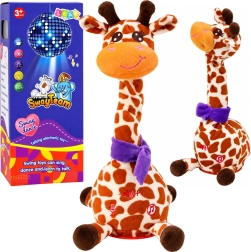 Interaktiv plysjgiraf, der danser, synger og gentager lyde, 30 cm