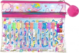 Farverigt sæt med blok og penne