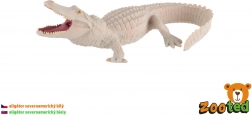 Plastfigur af hvid alligator 15 cm