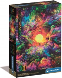 Puzzle 500 Compact – psykedelisk solopgang i junglen